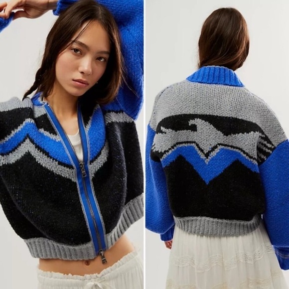 Free People Sweaters - Free People Lucky Sweater Bomber Jacket NWT